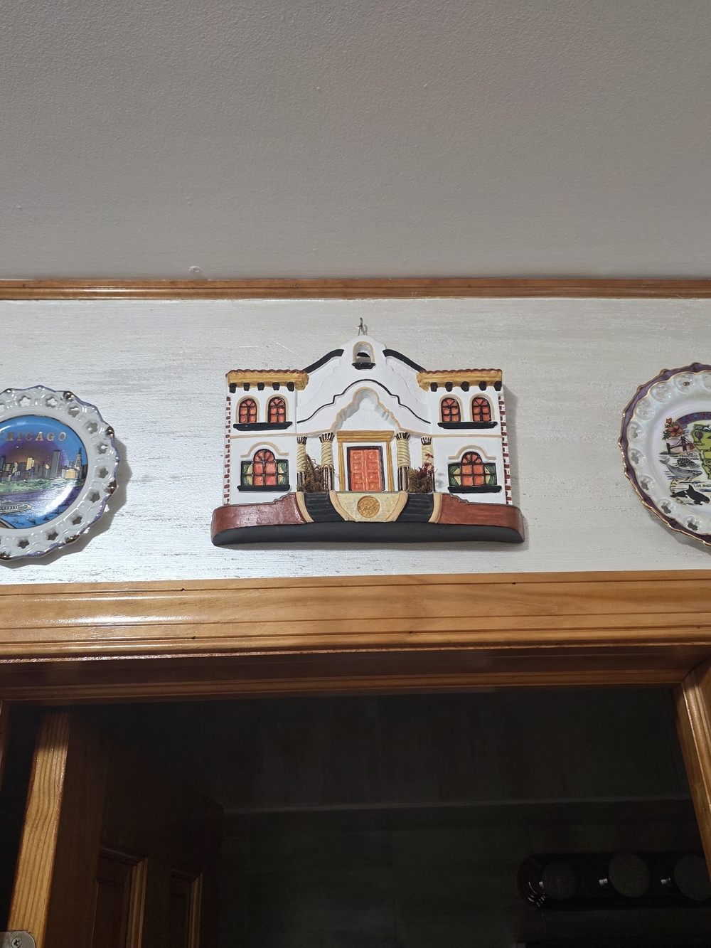Decorative White and Brown Ceramic Wall Plaque - Rustic House Design
